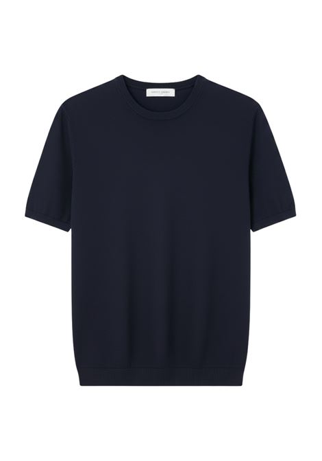 Daniele Fiesoli Men's Crepe Cotton Crewneck T-Shirt in Navy Blue DANIELE FIESOLI |  | 03070023